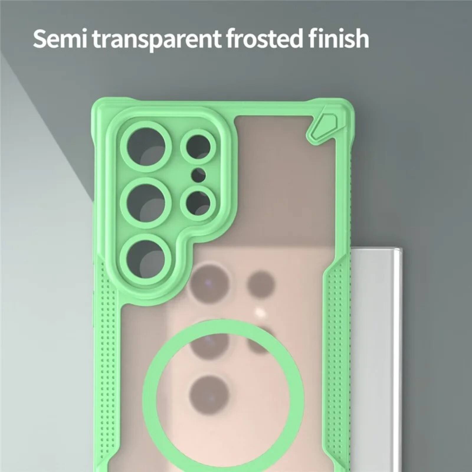 Semi transparent frosted finish