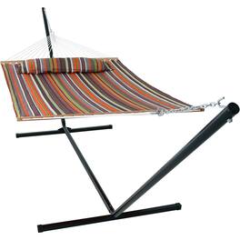 Sunnydaze - 2-Person Quilted Fabric Hammock with Steel Stand - Canyon Sunset