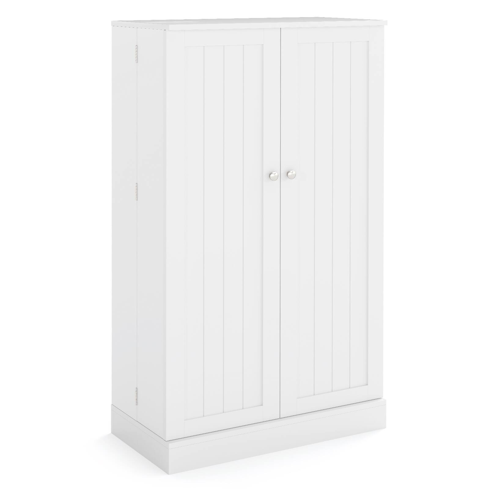 Front. Costway - Costway 41" Farmhouse Kitchen Pantry Storage Cabinet with Doors Adjustable Shelves - White.