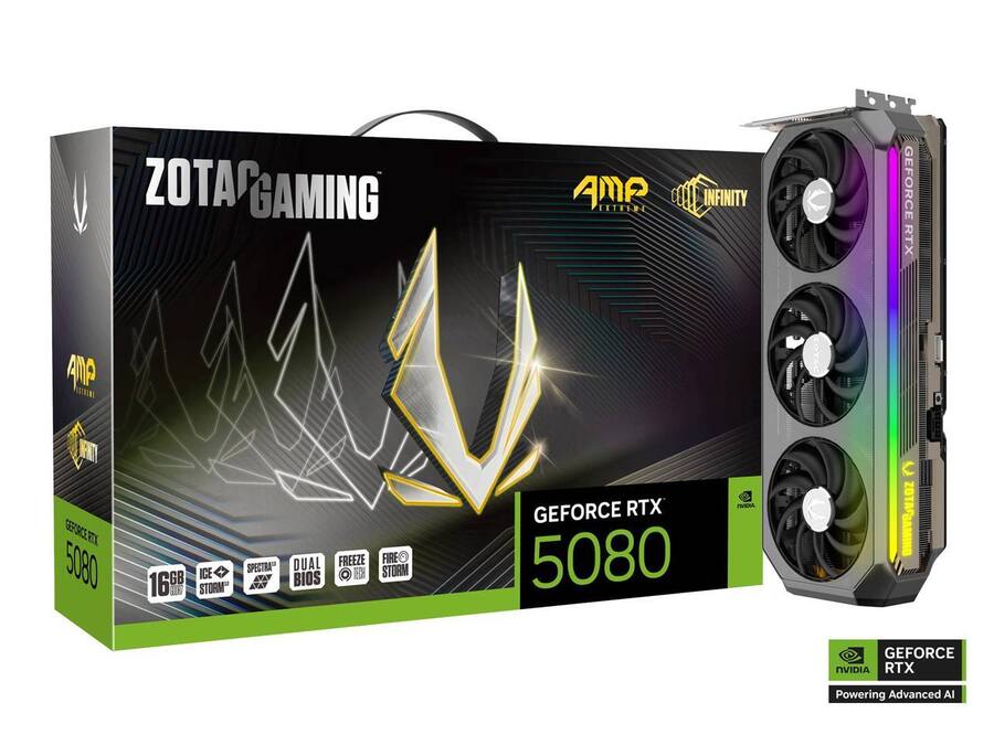 ZOTAC AMP Extreme Infinity GeForce RTX 5080 16GB 256 Bit GDDR7 PCI ZOTAC AMP Extreme Infinity GeForce RTX 5080 16GB 256 Bit GDDR7 PCI
