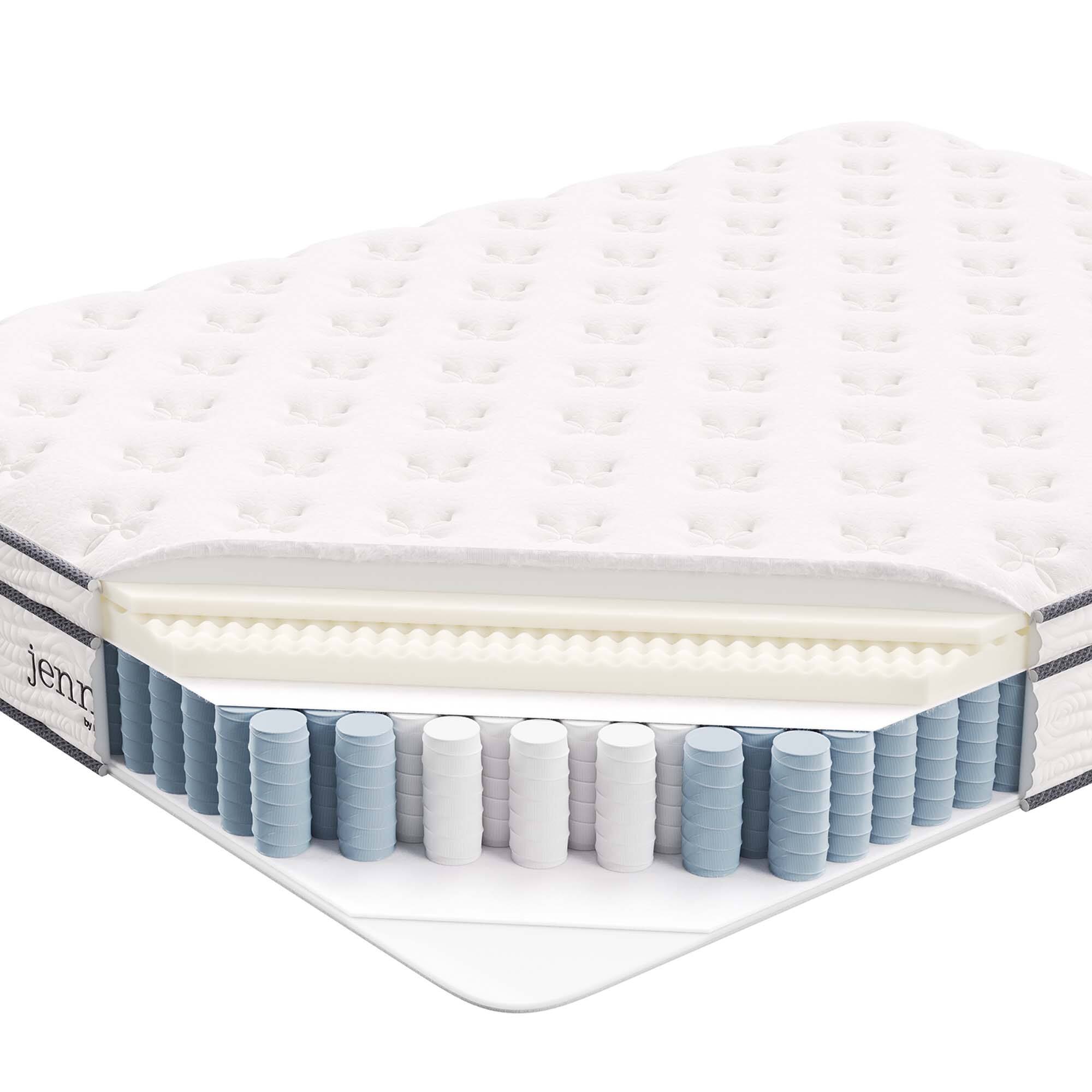 Alt View 4. Modway - Jenna 10" Innerspring and Foam Queen Mattress by Modway - White.