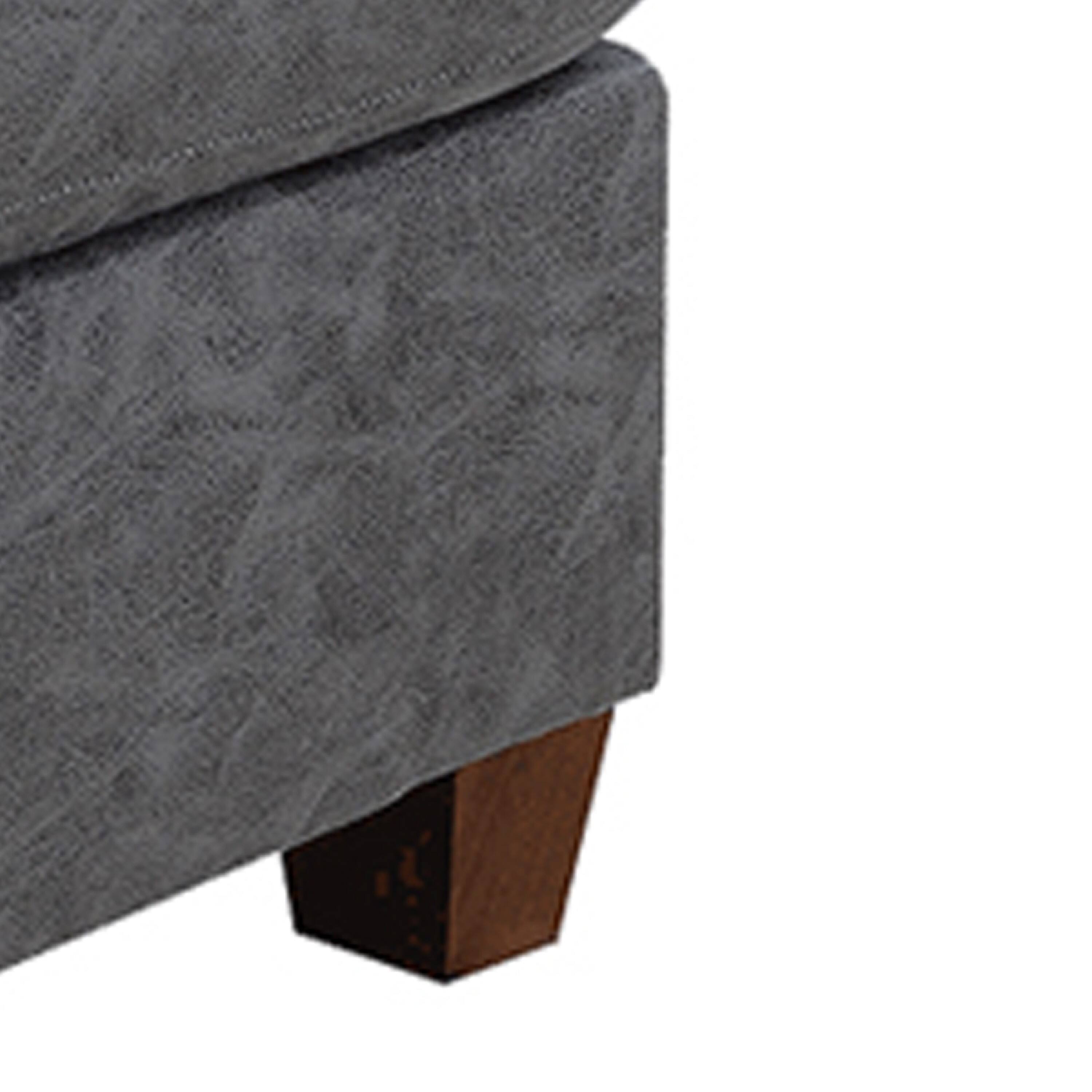 Alt View 3. Manhattan Lane - Contemporary Leatherette Rectangular tufted Ottoman - Gray.