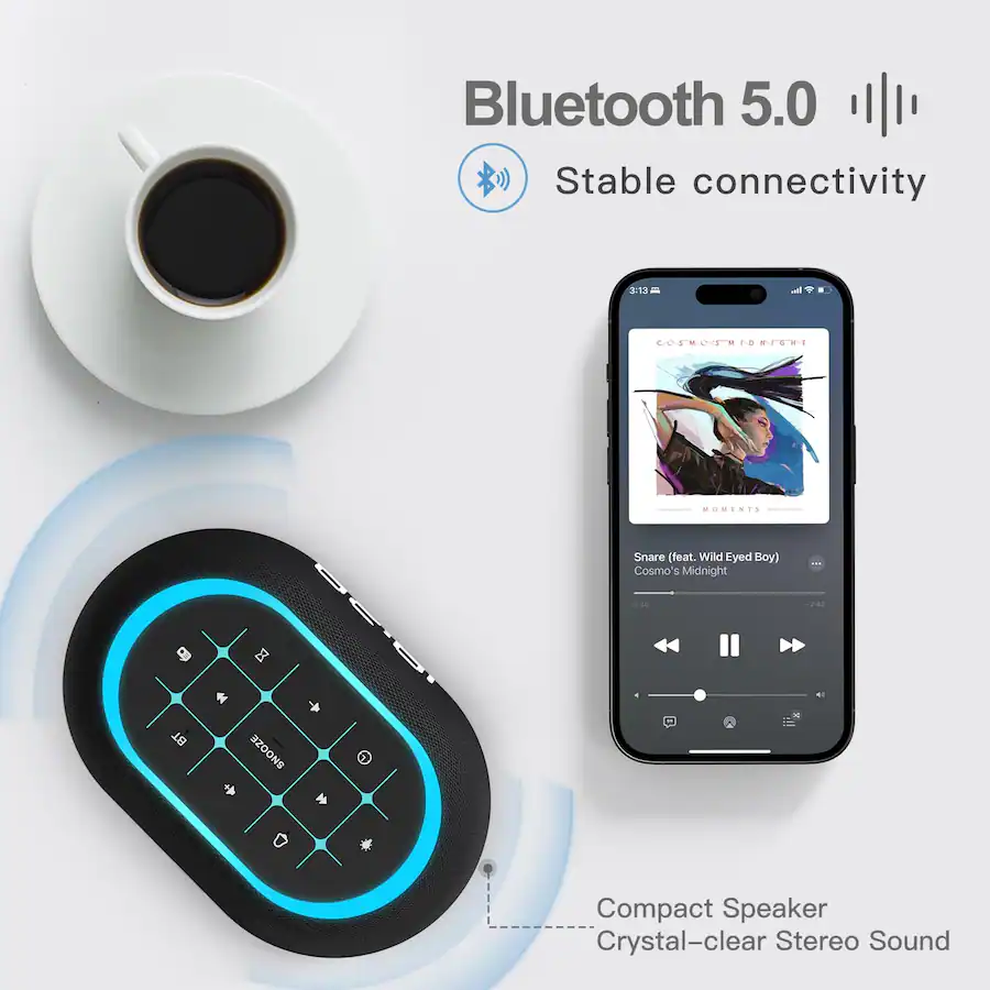 Dazzed Corner Alarm Clock FM Radio with Bluetooth Speaker,Digital LED ...