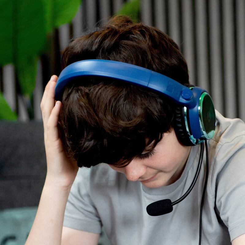 Alt View 8. 4Gamers - C6-100 Headset STRIKE - PS4, PS5, Xbox, Series S/X, Switch, PC, mobile - Green & Blue - Green.