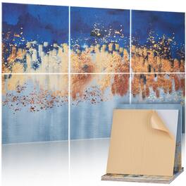 VEVOR - 6 Pack Art Acoustic Panels, 70.87 x 47.24 x 0.4 inch Soundproof Wall Tiles, Self Adhesive Decorative Sound Dampening - Blue;Yellow