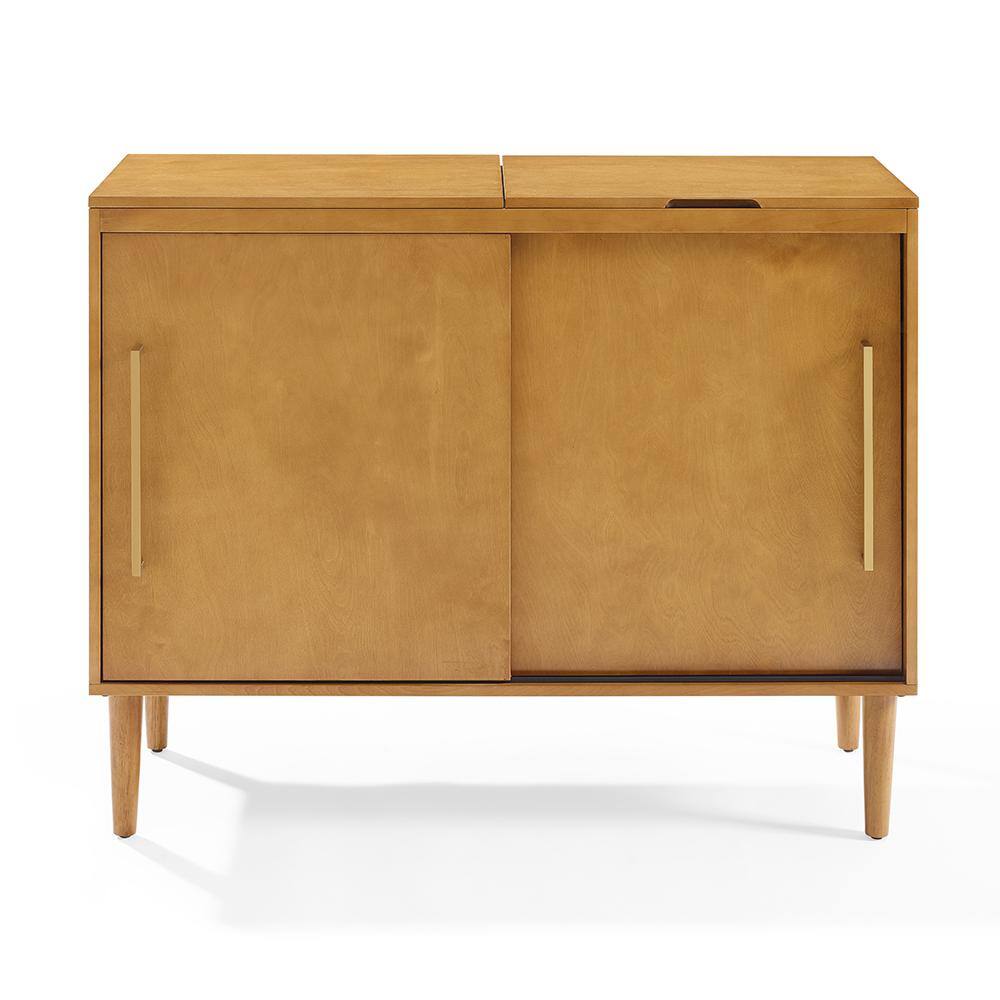 Alt View 8. Crosley Furniture - Everett Large Record Player Cabinet With Vinyl Storage - Acorn.