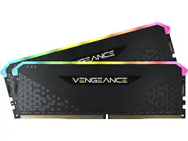 CORSAIR - Vengeance RGB RS 64GB (2 x 32GB) 288-Pin PC RAM DDR4 3200 (PC4 25600) Desktop Memory Model CMG64GX4M2E3200C16 - Black