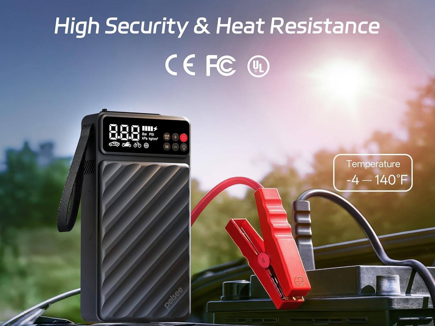 High Security & Heat Resistance  
CE FC UL  

8.9.9 kPa Bar kg/cm² PSI  
DAM PSI M  

Temperature -4 - 140°F