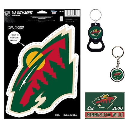 **DIE-CUT MAGNET**
**AIMANT DECOUPÉ**
**FOR INDOOR OR OUTDOOR**
**PUSH TO REMOVE MAGNET**
**NHL**
**MINNESOTA WILD**
**Est. 2000**
**Made in the U.S.A.**
**NHL.com**
**NHL and NHL.com are registered trademarks of the National Hockey League.**
**© NHL**
**WinShare**
**NHL.com**
**NHL**
**MINNESOTA WILD**
**Est. 2000**
**Made in the U.S.A.**
**NHL**
**MINNESOTA WILD**
**Est. 2000**
**Made in the U.S.A.**