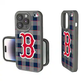 Keyscaper - MLB - Boston Red Sox - Plaid Soft Touch iPhone Case - 14 - Gray