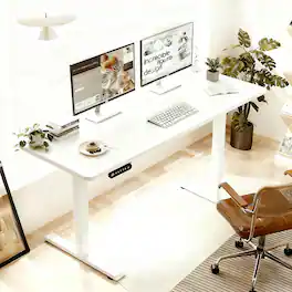Loheer - 55"x24" Electric Standing Desk Height Adjustable Desk - White