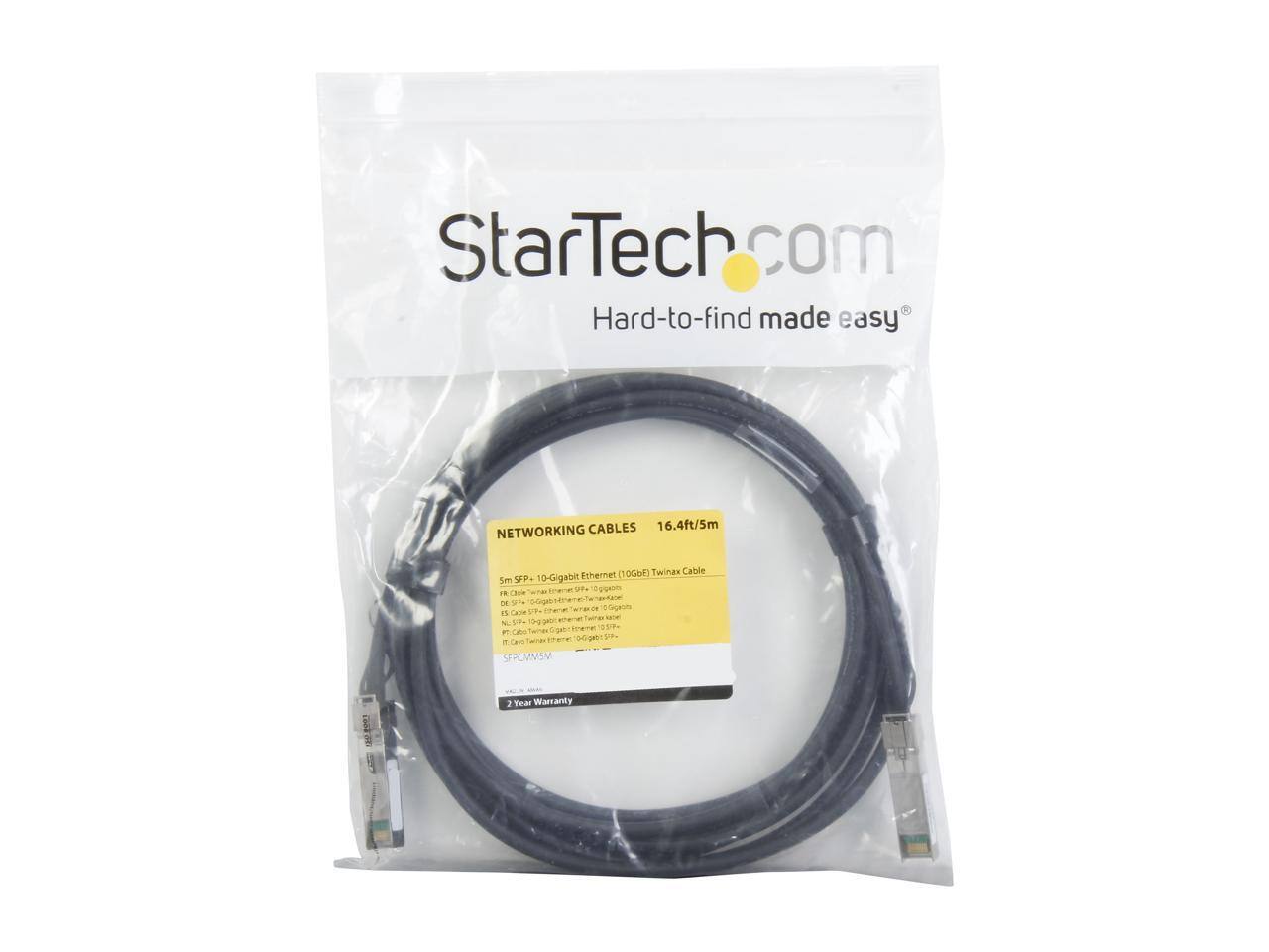 StarTech.com  
Hard-to-find made easy  

CABLES  
16.4ft/5m NETWORKING (10Ga) Twinax Cable SFP-0-Gigabit  

5m SFP+ to 10-Gigabit Ethernet (10GBE) Twinax Cable  
For Cisco "Twinax" SFP+ 10G ports  
DE-9574, DE-9575, DE-9576, DE-9577, DE-9578, DE-9579, DE-9580, DE-9581, DE-9582, DE-9583, DE-9584, DE-9585, DE-9586, DE-9587, DE-9588, DE-9589, DE-9590, DE-9591, DE-9592, DE-9593, DE-9594, DE-9595, DE-9596, DE-9597, DE-9598, DE-