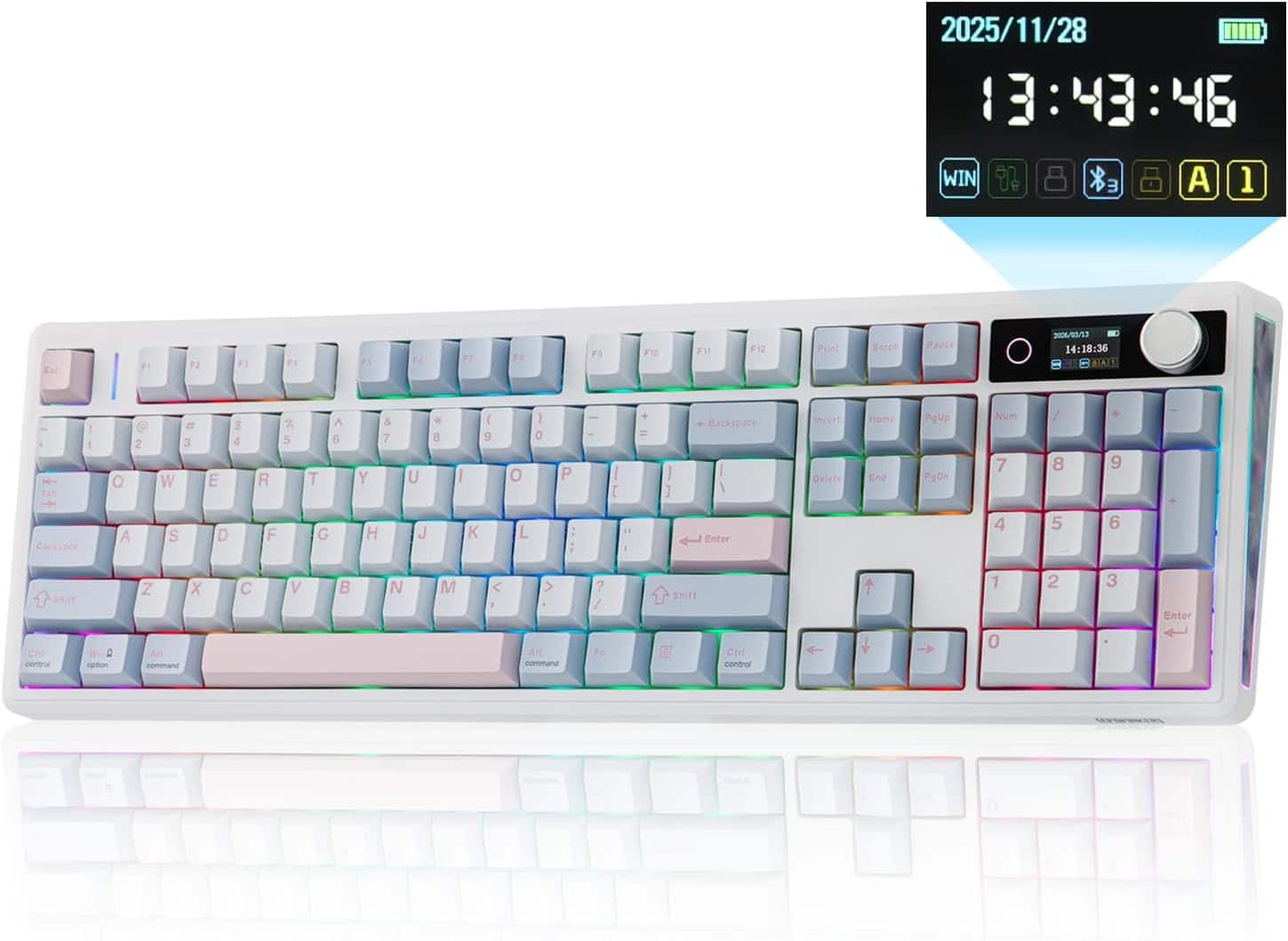 EPOMAKER - TH108 V2 PRO Full Size Mechanical Keyboard with Screen&Knob (Sea Salt Silent) - Blue price history on PriceWatchPro