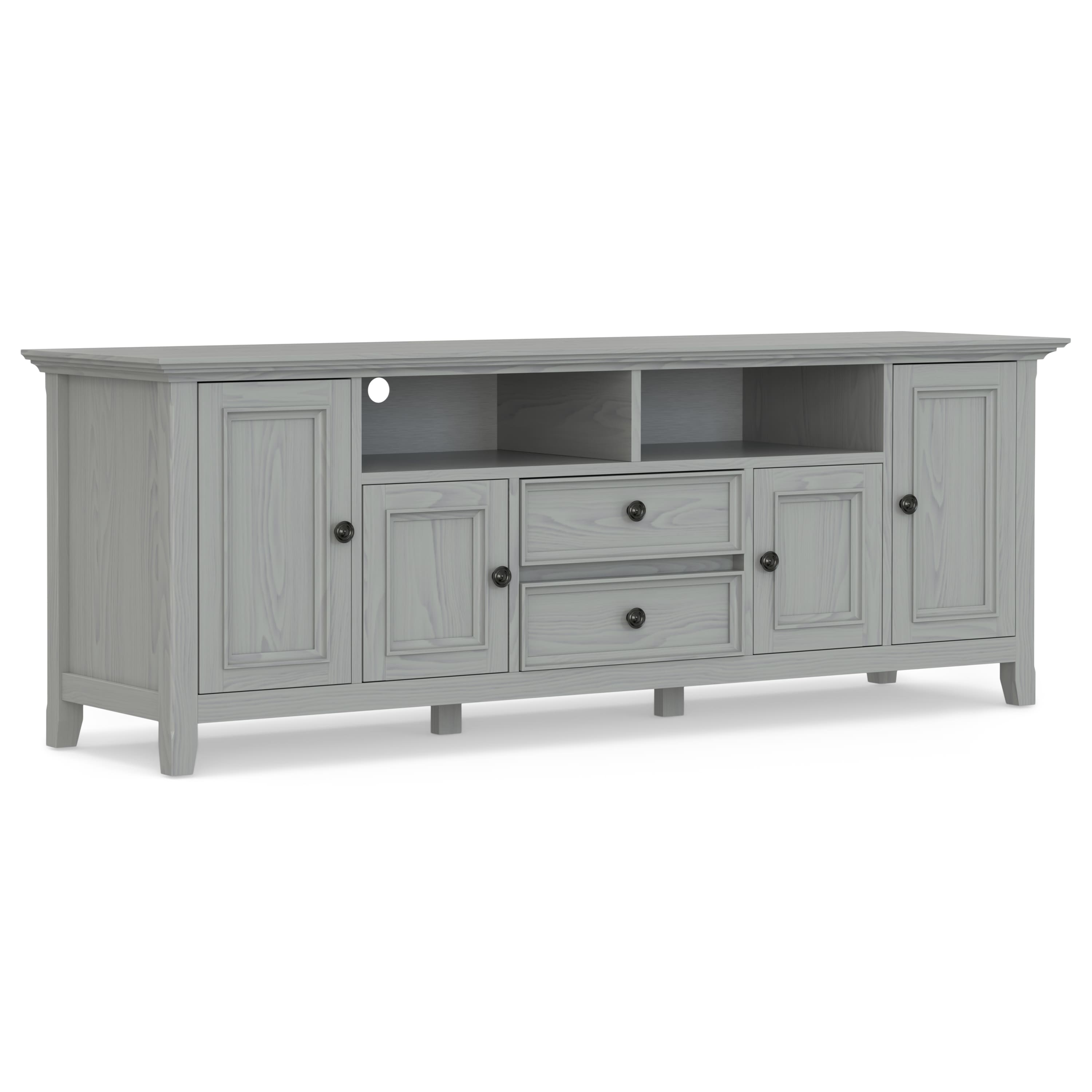 Simpli Home - Amherst 72 inch Solid Wood TV Media Stand - Fog Grey