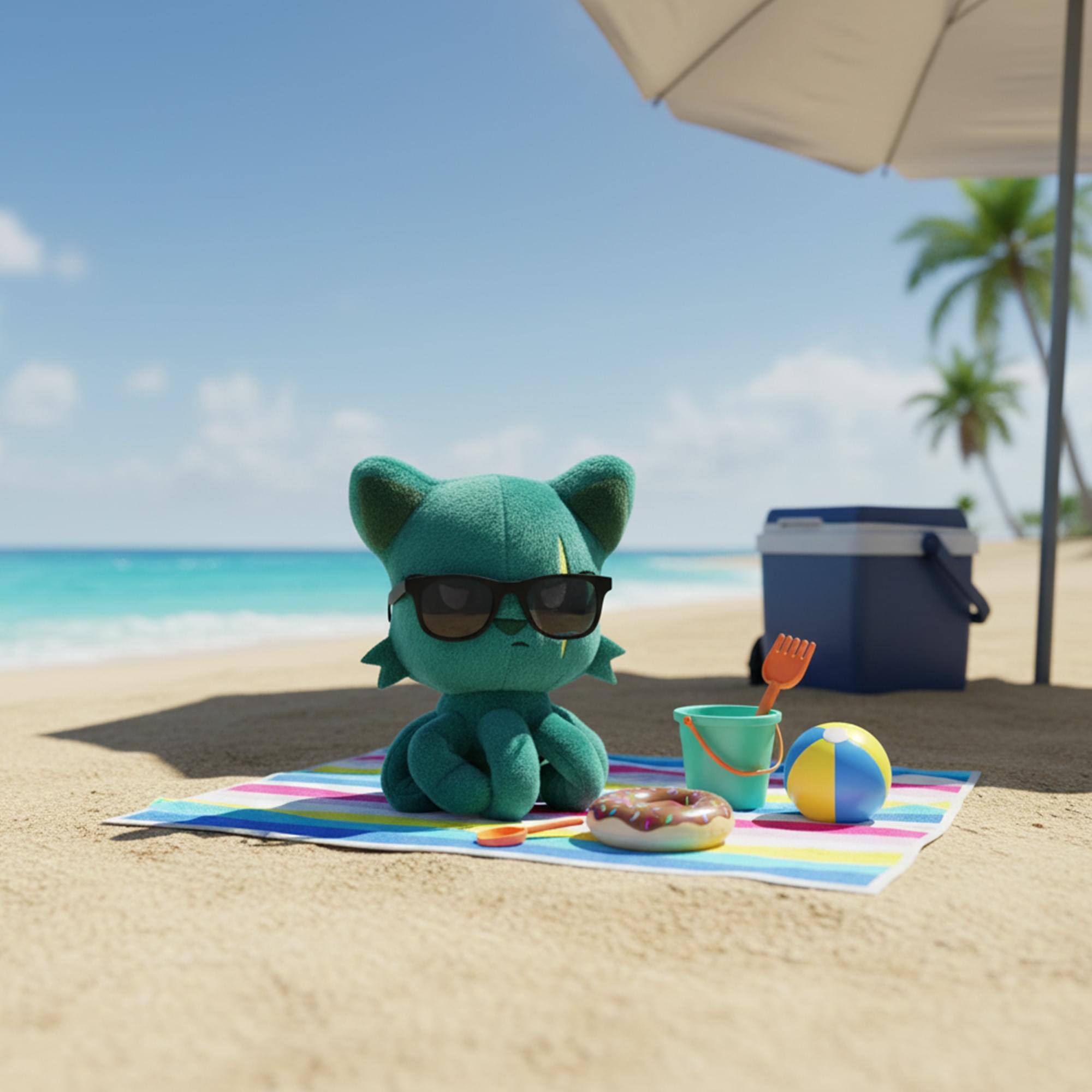 Alt View 3. Tentacle Kitty - Tentacle Kitty Campaign Critters Tough Little One Plush - Blue.