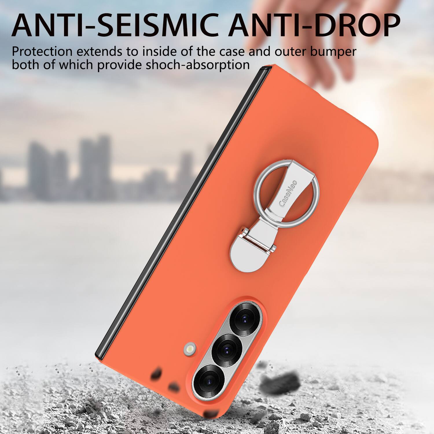 ANTI-SEISMIC ANTI-DROP  
Protection extends to inside of the case and outer bumper both of which provide shock-absorption