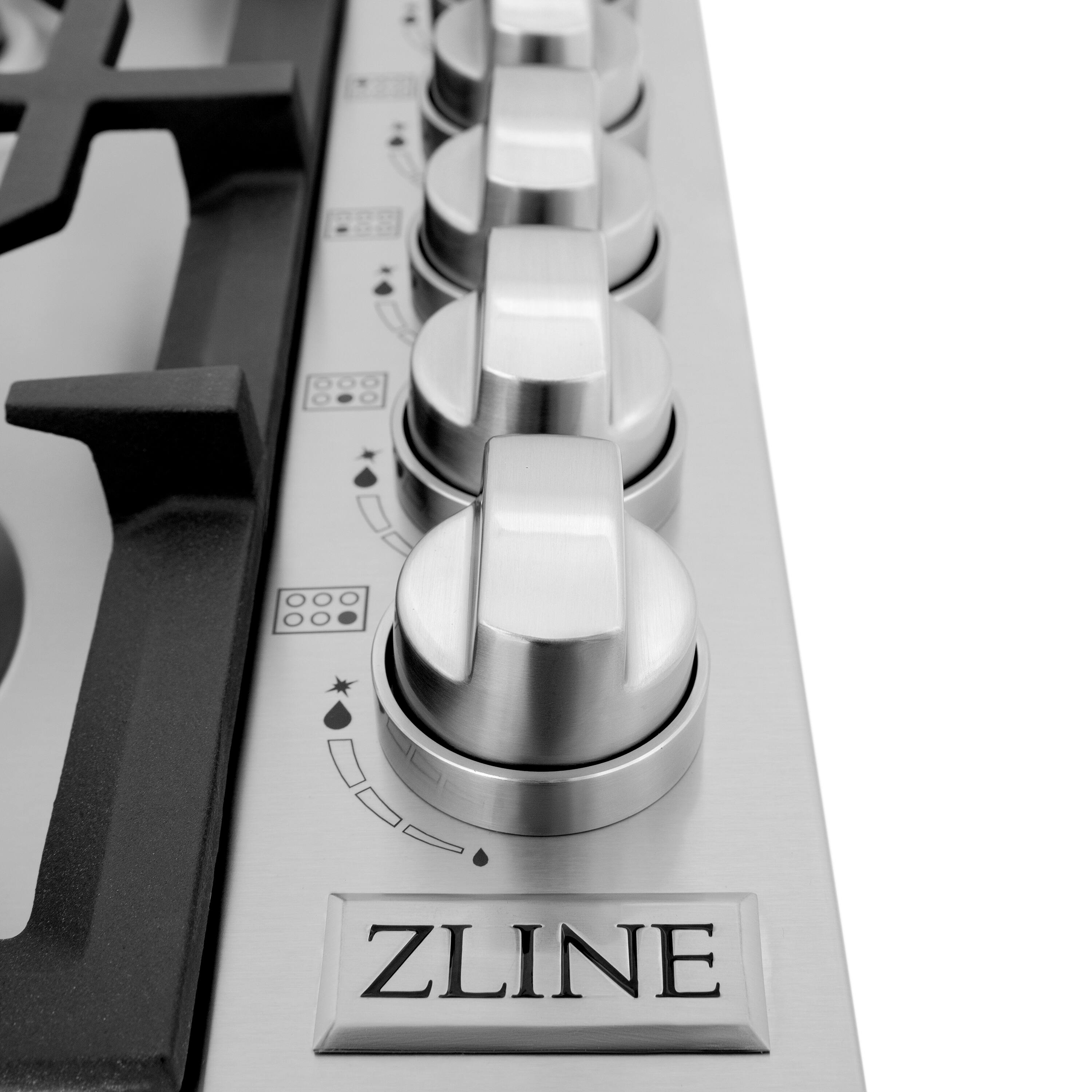 Back. ZLINE - ZLINE 36 in. Gas Cooktop with 6 Burners (RC36) - Stainless steel.