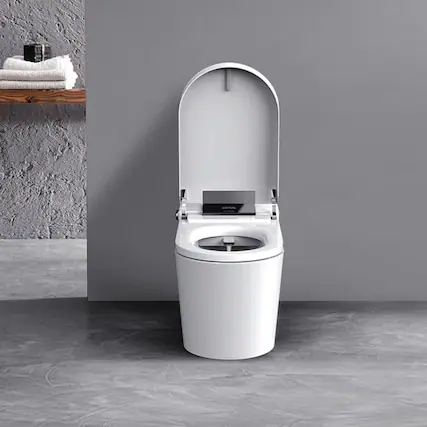 Front. Boyel Living - White Standard Version Smart Toilet Multi Mode Cleaning Heated Seat Auto Lid Sensor Flush Premium Full Function Design - WHITE.