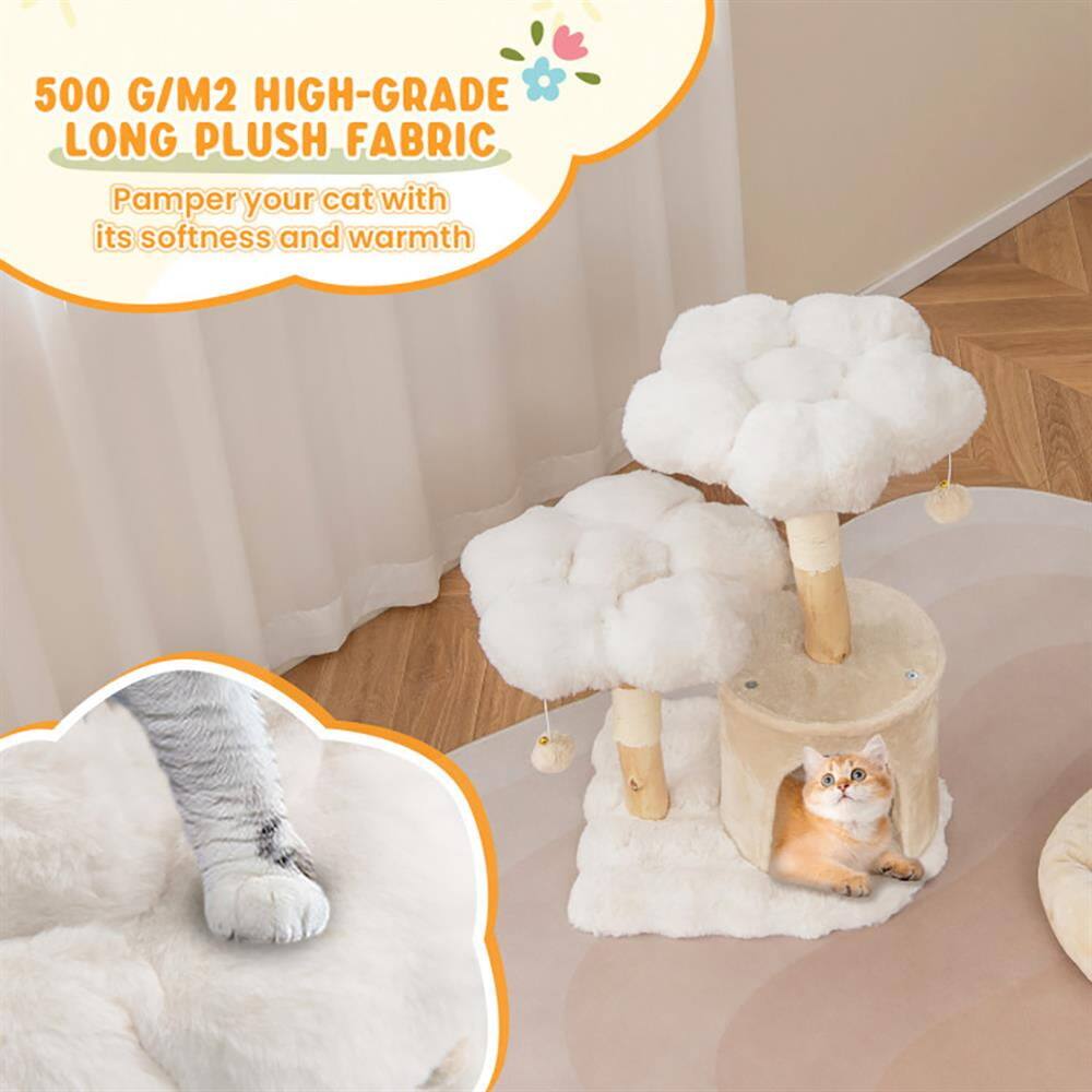 500 G/M2 HIGH-GRADE LONG PLUSH FABRIC  
Pamper your cat with its softness and warmth