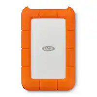 LaCie - Rugged 2TB External USB-C, USB 3.1 Gen 1 Portable Hard Drive - Orange/Silver - Front_Zoom