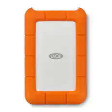 Front. LaCie - Rugged 5TB External USB-C, USB 3.1 Gen 1 Portable Hard Drive - Orange/Silver.