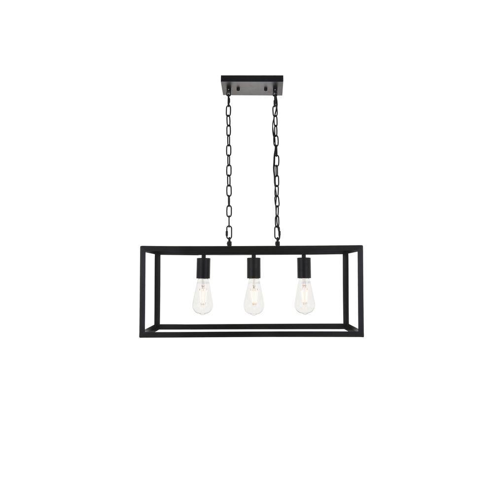 Alt View 9. Living District - Resolute 3 light black Pendant - Black.