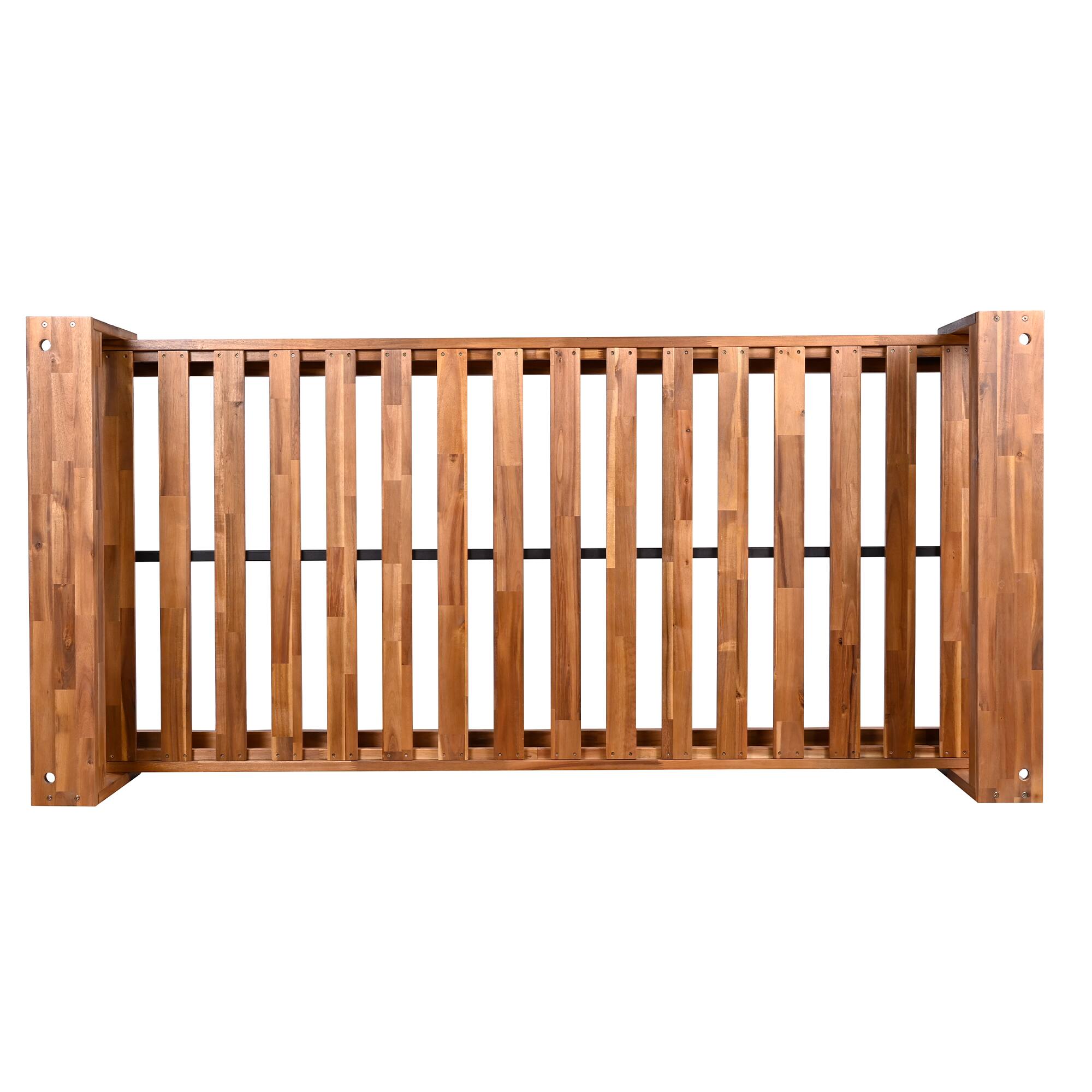 Alt View 8. GOODSILO - Twin Size Porch Swing Bed - Acacia Wood Swing Frame with Hemp Ropes for Garden & Backyard - Natural.