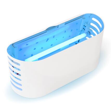 Front. Techko - UV Insect Trap Indoor with Large Sticky Glue Pad – Wall Mount & Countertop Insect Catcher for Home & Restaurants - White.