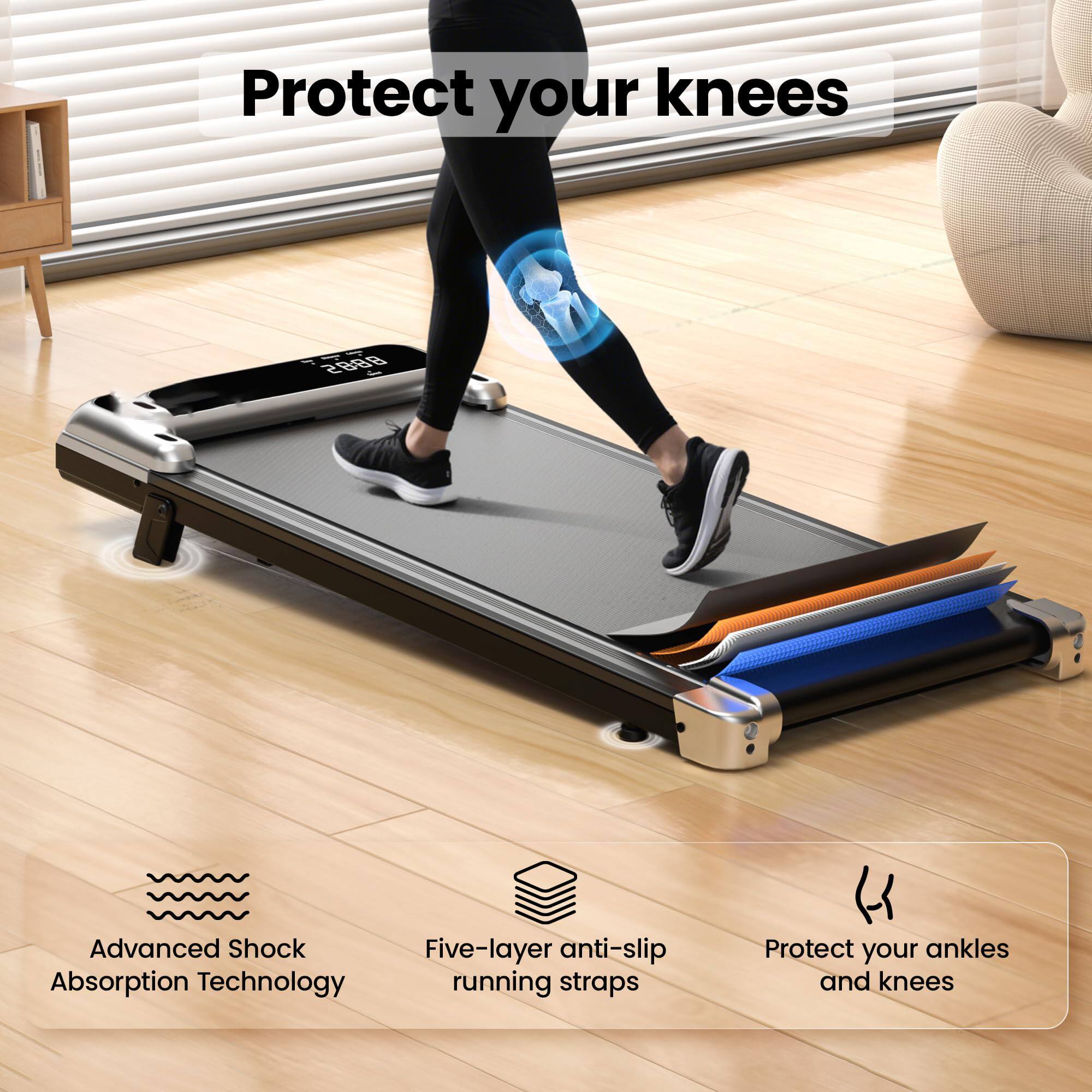 Protect your knees

- Advanced Shock Absorption Technology
- Five-layer anti-slip running straps
- Protect your ankles and knees