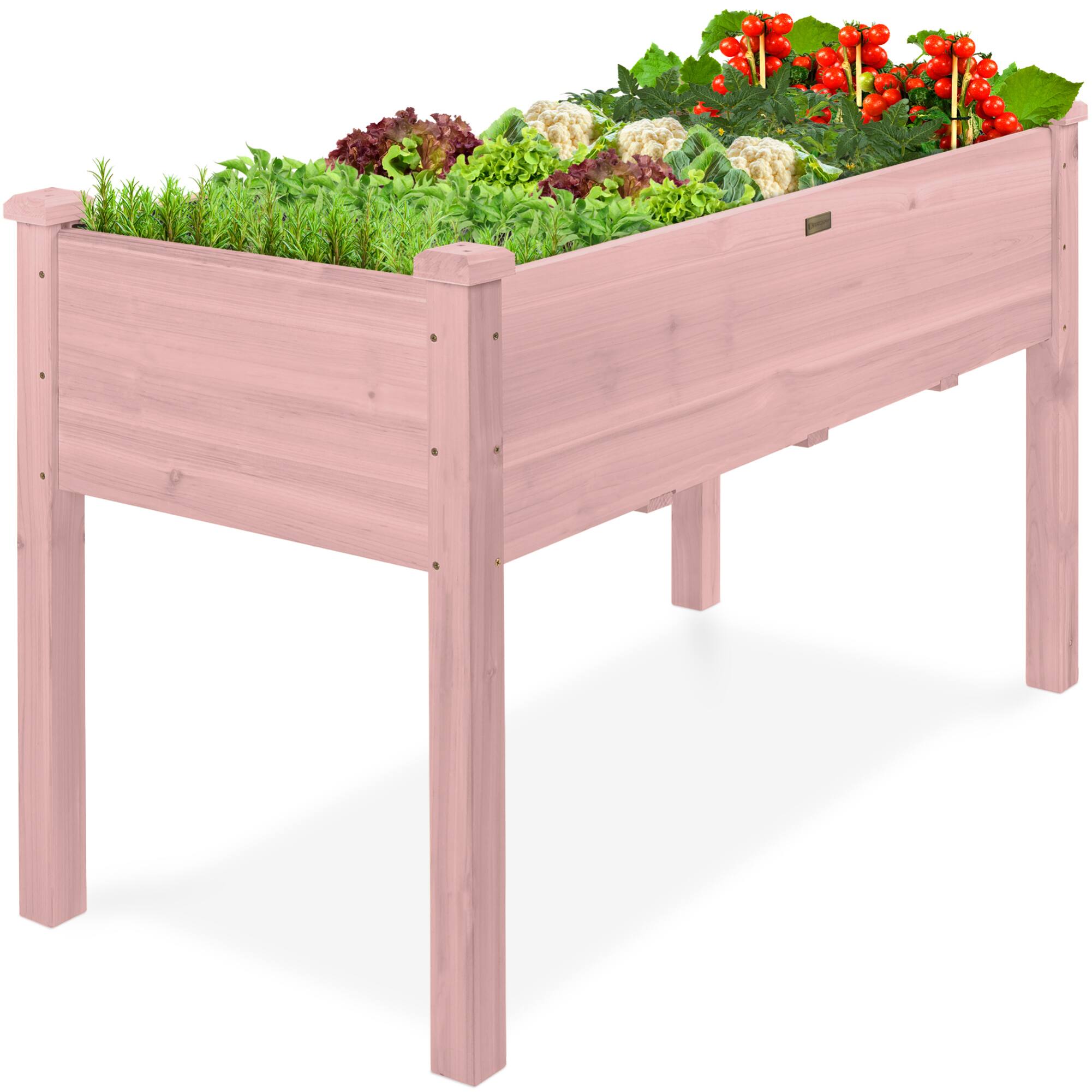 Best Choice Products - 48x24x30in Raised Garden Bed, Elevated Wooden Planter for Yard w/ Foot Caps, Liner - Pink price history on PriceWatchPro