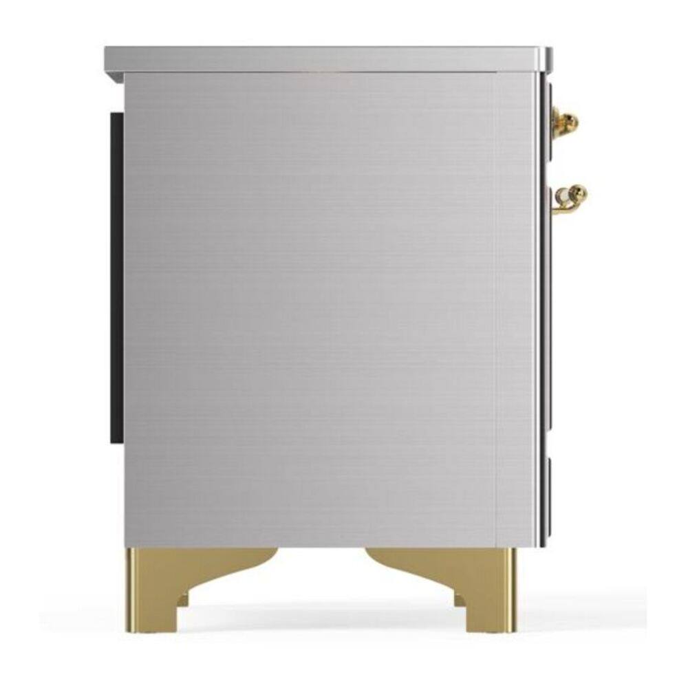 Alt View 5. ILVE - ILVE Majestic II Series  36 in. Induction Range with 5 Induction Elements (Brass Trim) - Stainless Steel.