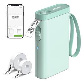 Nelko - P21 Bluetooth Thermal Label Printer + 14*40 100pcs roll + 14*40 180pcs roll - Green