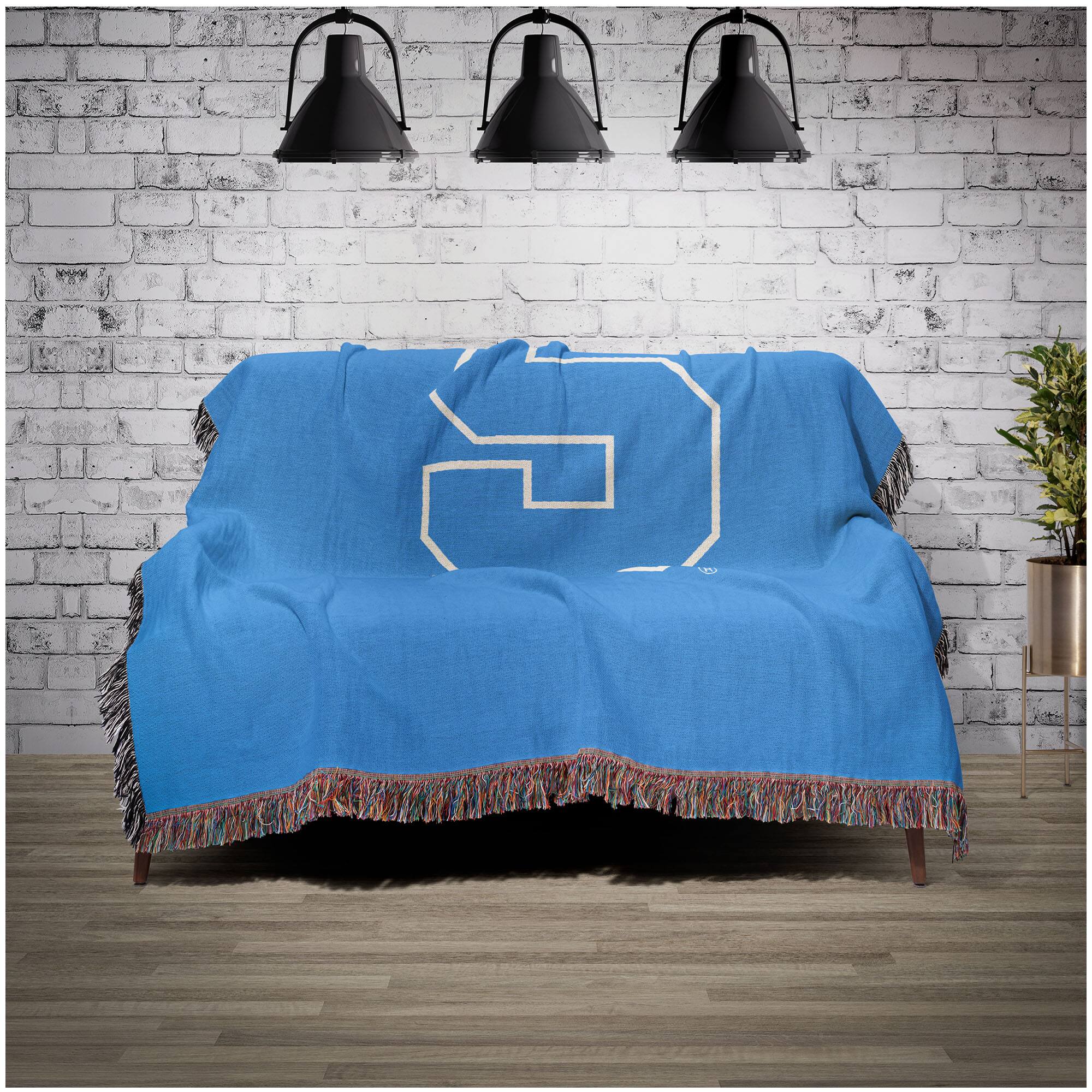 Alt View 1. Chad & Jake - Syracuse Orange Woven Blanket - Blue.
