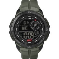 Timex - Men's UFC Rush 52mm Watch - Green Strap Digital Dial Black Case - Green - Front_Zoom