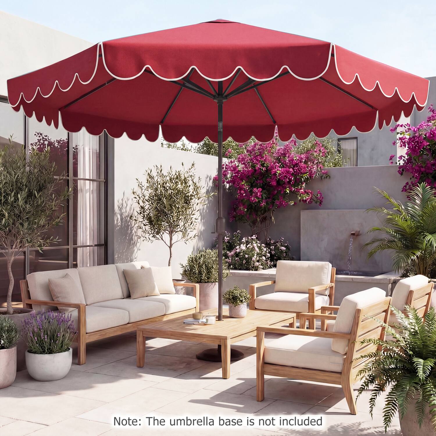 Note: The umbrella base is not included