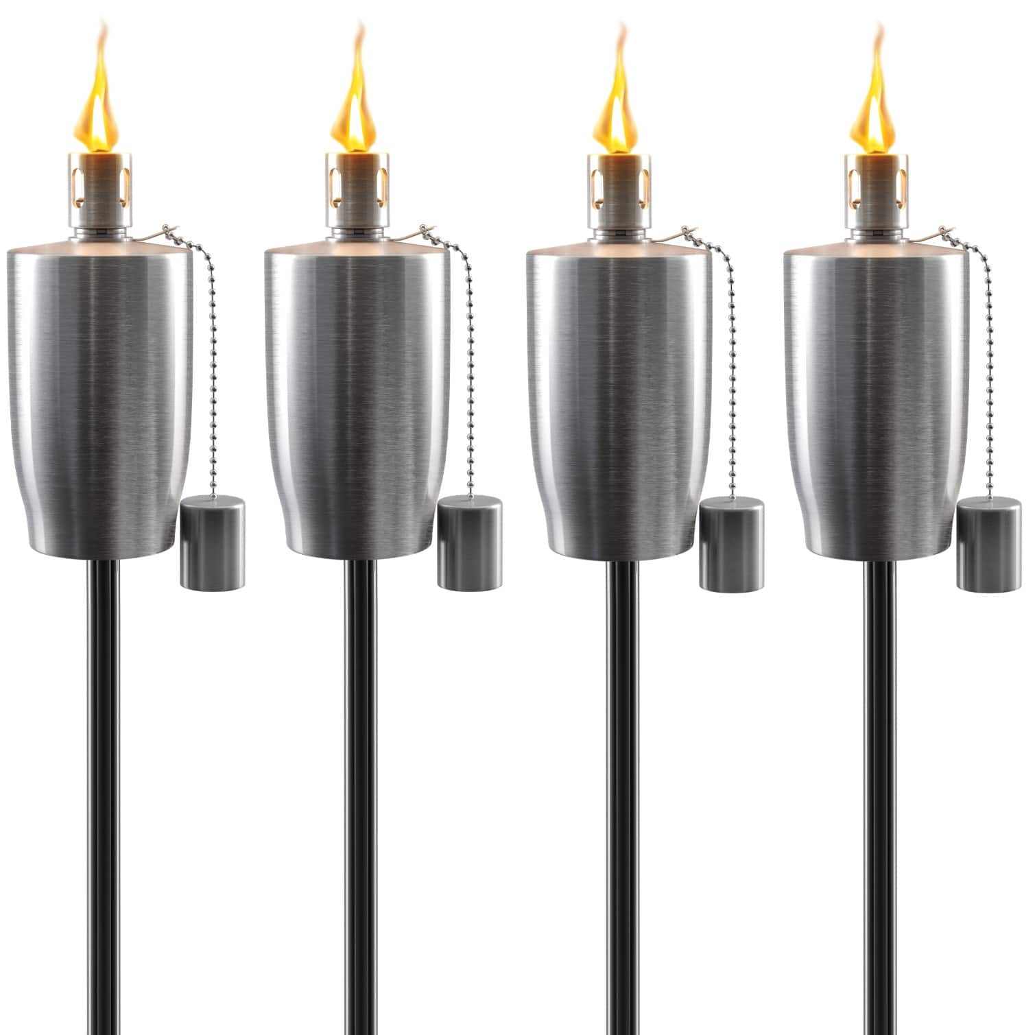 Sorbus - Matney Stainless Steel Outdoor Torches, Decorative Garden & Yard Lights, 5 ft Oil Lamp for Citronella - Silver price history on PriceWatchPro