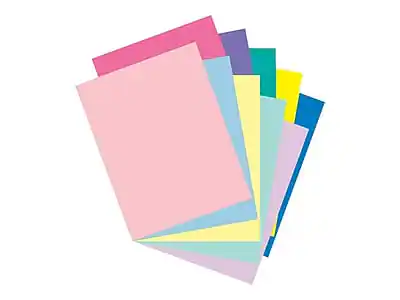 Front. Pacon - Array 65 lb. Cardstock Paper, 8.5" x 11", 250 Sheets/Pack - Assorted Colors.