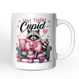 OrnamentallyYou - Valentines Snarky Racoon Mug, Not Today Cupid, Sarcastic Funny Racoon Lover Gift - White