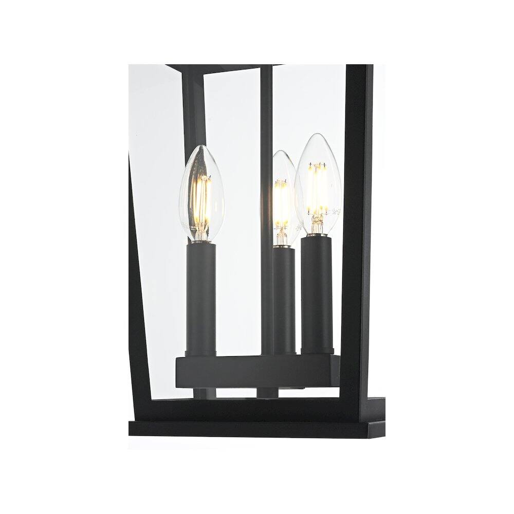 Alt View 2. Elegant Lighting - Berks 7 inch Outdoor Pendant in Black - Black.