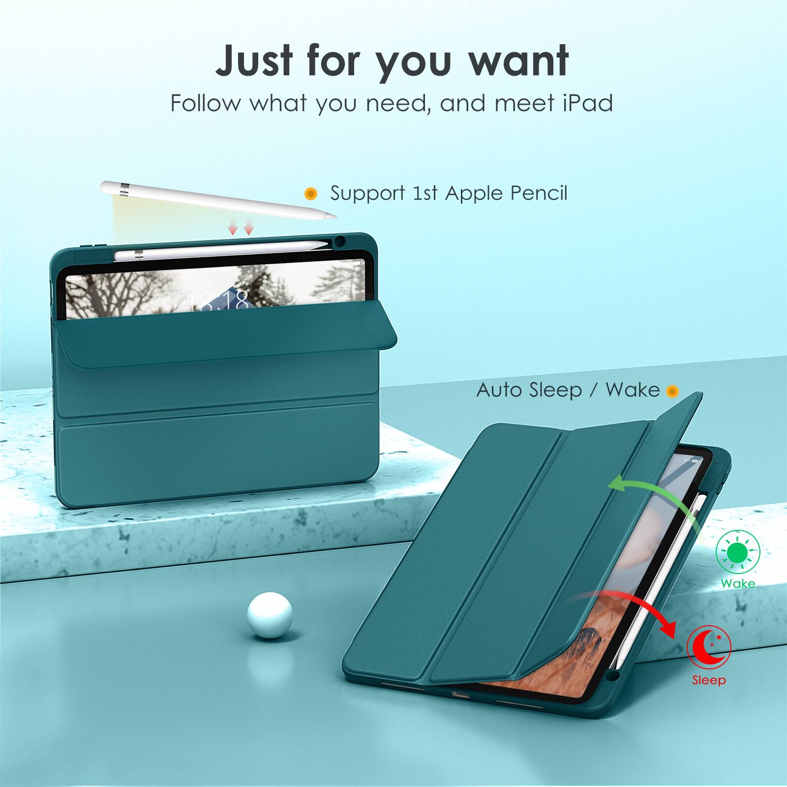Just for you want  
Follow what you need, and meet iPad  

- Support 1st Apple Pencil  
- Auto Sleep / Wake
