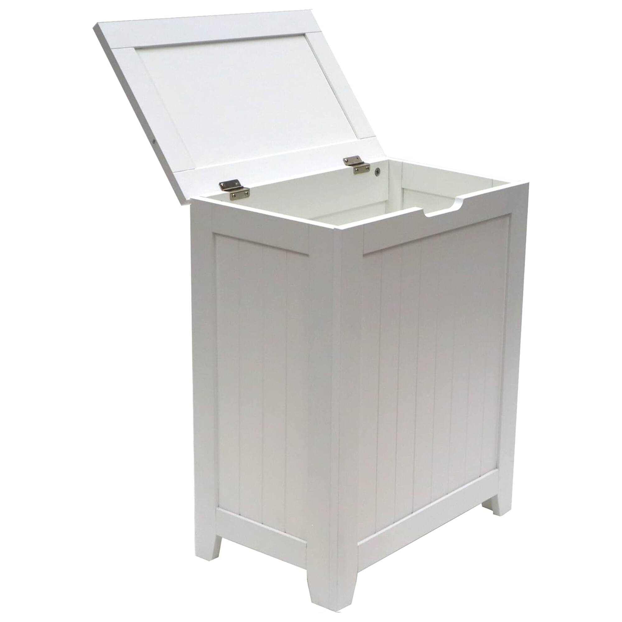 Alt View 6. Redmon - Redmon Contemporary Wooden Clothes Hamper for Bedroom and Laundry Room, White - White.