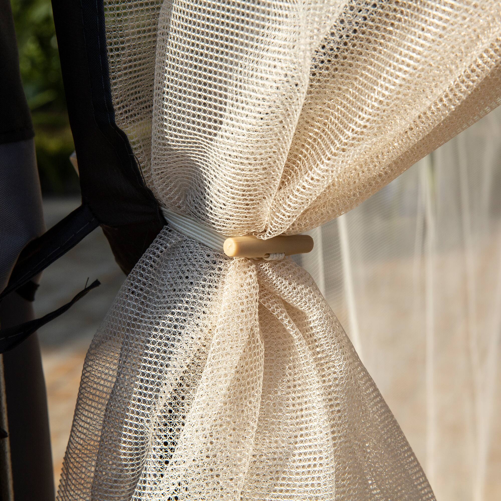 Alt View 5. Outsunny - 10' x 12' Outdoor Gazebo, Patio Gazebo Canopy Shelter w/Double Vented Roof, Zippered Mesh Sidewalls - Grey.