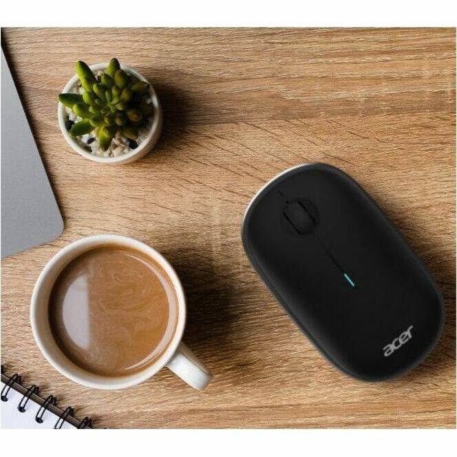 Alt View 3. Acer - Acer AMR100 Mouse - Optical - Wireless - 32.81 ft - Radio Frequency - 2.40 GHz - Black - 1600 dpi - Scroll Wheel - 3 - Black.