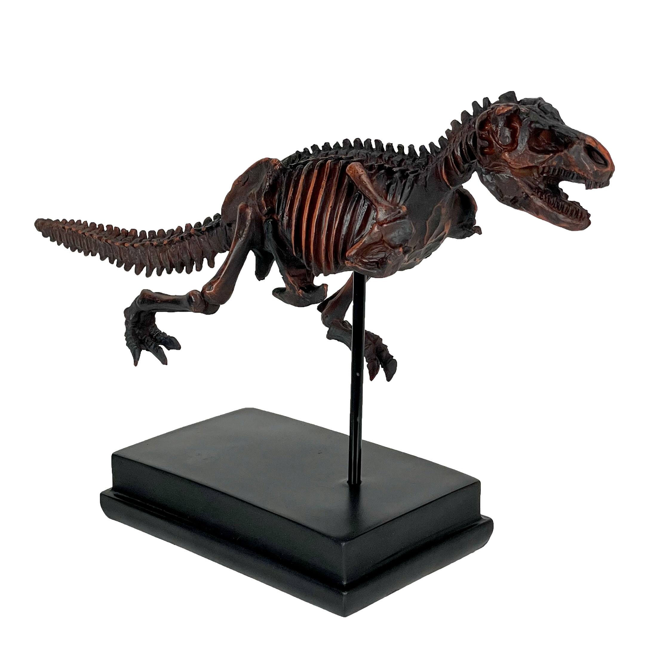 Alt View 1. Zeckos - Tyrannosaurus Rex Skeleton Statue T-Rex on Museum Mount - Black.