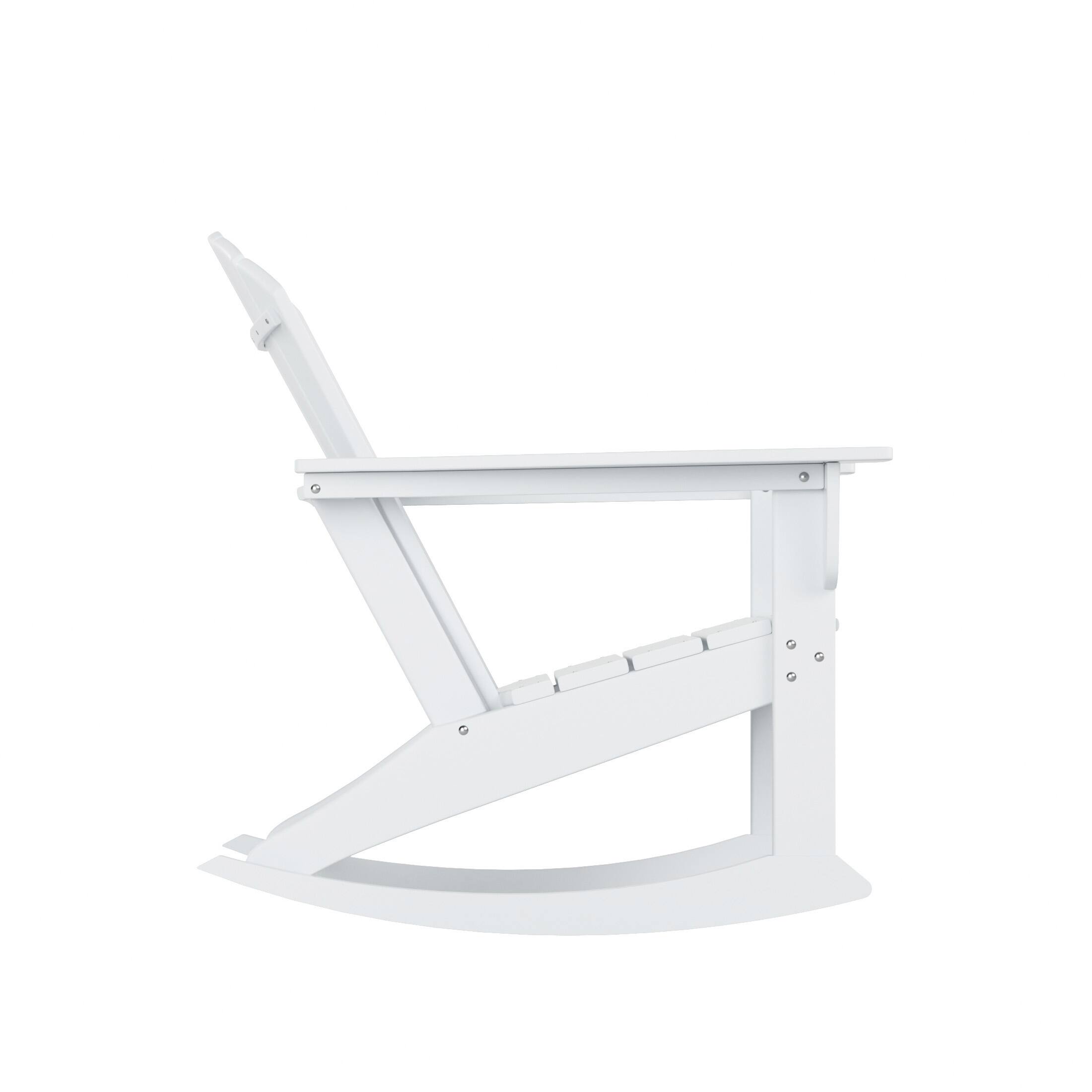 Back. WestinTrends - WestinTrends Dylan Outdoor Patio Poly Plastic Adirondack Rocking Chair - White.