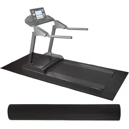 Front. Elevon - Elevon 2.5' x 5' High Density Gym Fitness Equipment Mat, Floor Protection, Black - Black.