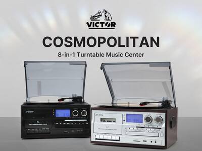 Victor Audio Victor Cosmopolitan 8 in 1 Turntable Music Center Victor Audio Victor Cosmopolitan 8 in 1 Turntable Music Center