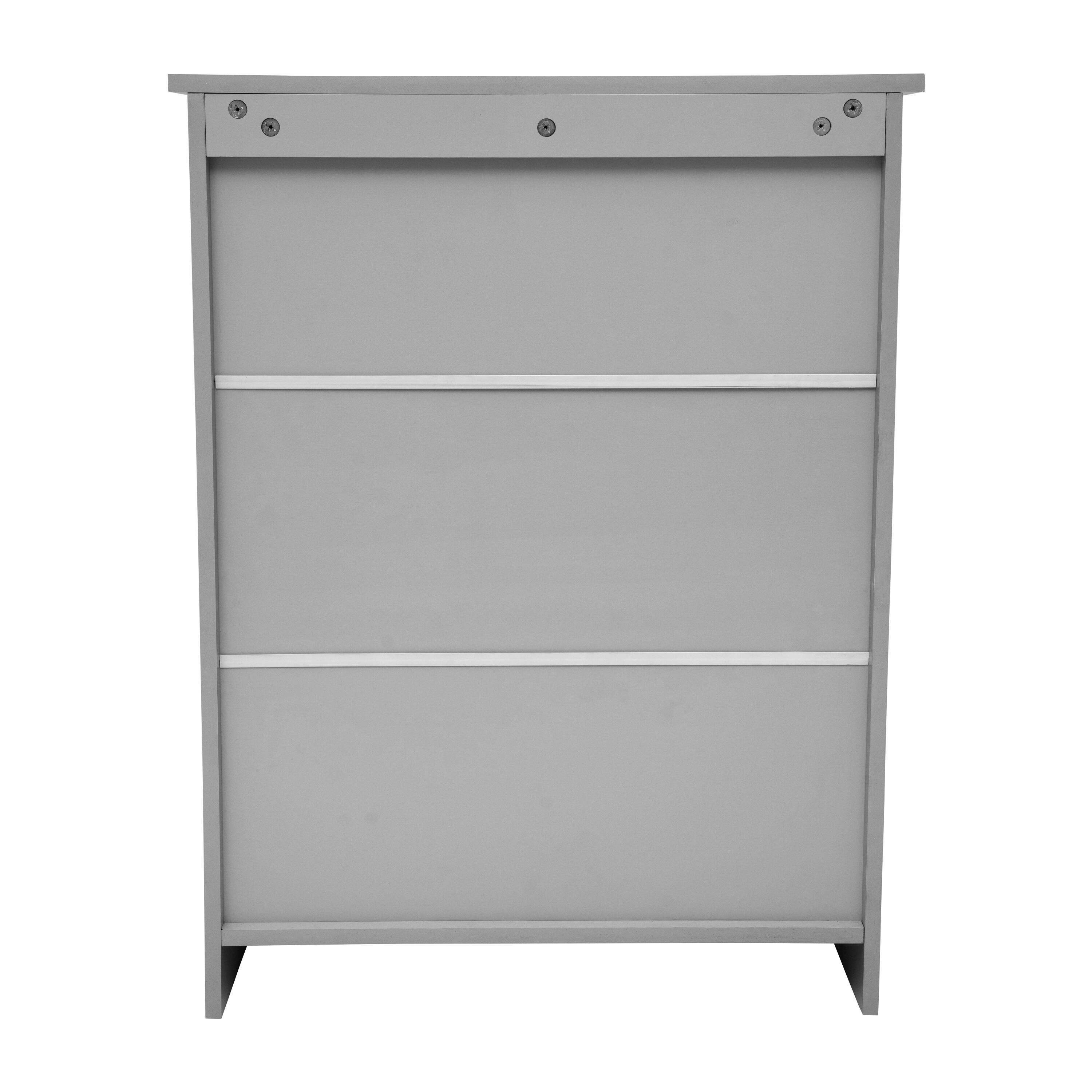 Alt View 6. Emma + Oliver - Vesta Bathroom Storage Cabinet Organizer with Adjustable In-Cabinet Shelf, Magnetic Closure Doors, and Upper Open Shelf - Gray.
