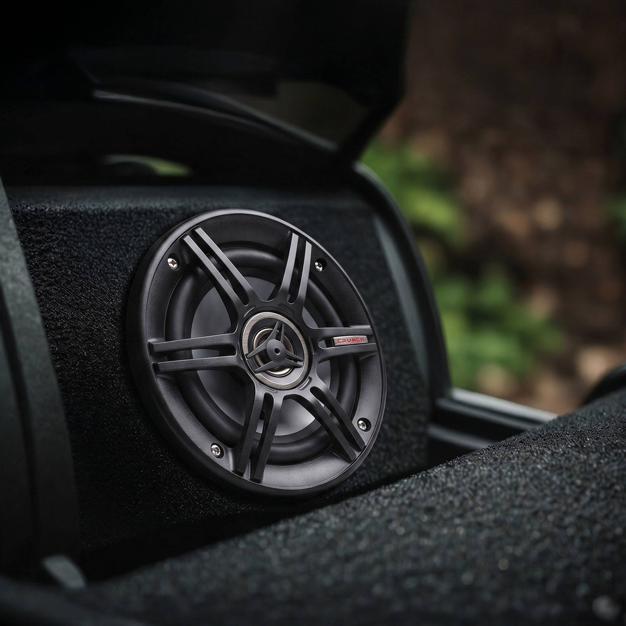Alt View 4. Crunch - Crunch 300 Watts 6.5-Inch 3-Way 4 Ohms Steel Basket CS Speakers, Black | CS-653 - Black.