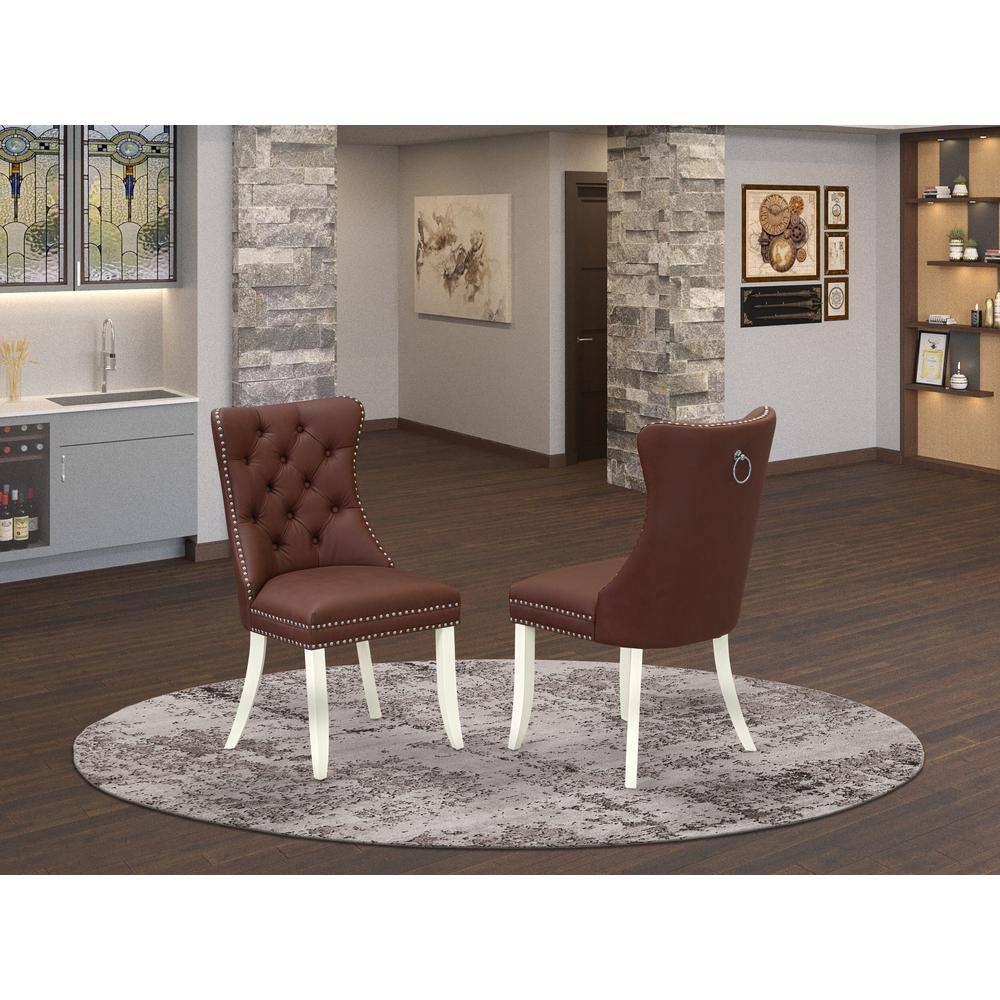 Alt View 2. East West Furniture - Parsons Dining Chairs - White.